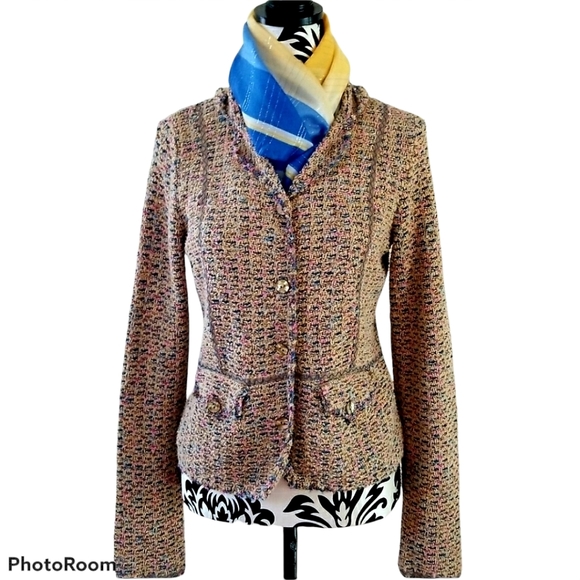 Sigrid Olson knobby tweed button up Sweater Jacket - Picture 3 of 12